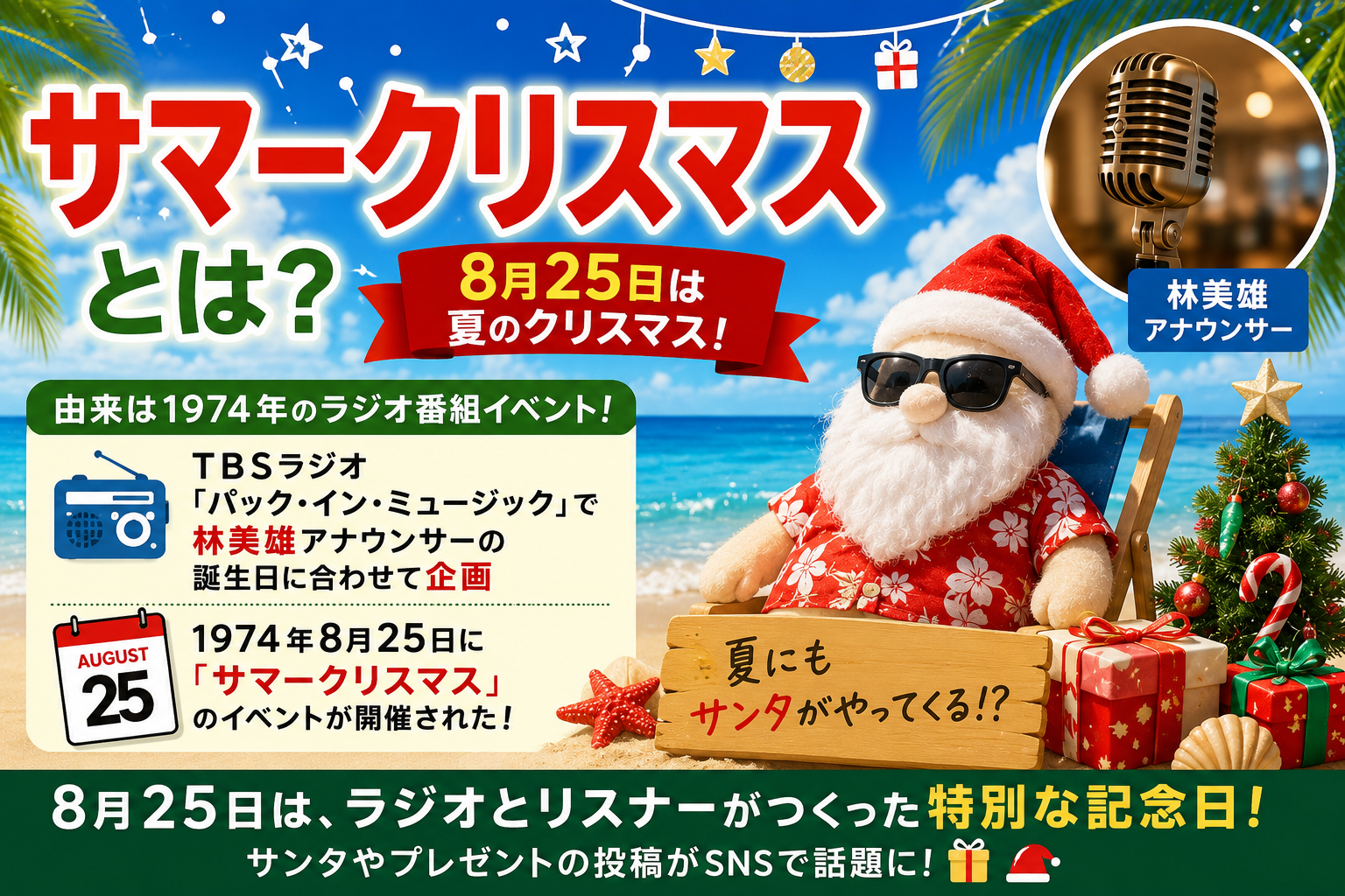 サマークリスマスとは?なぜ8月25日?林美雄とTBSラジオが生んだ記念日の由来を解説 40ae9c1e Ed2c 4214 88e4 33a722ca1074