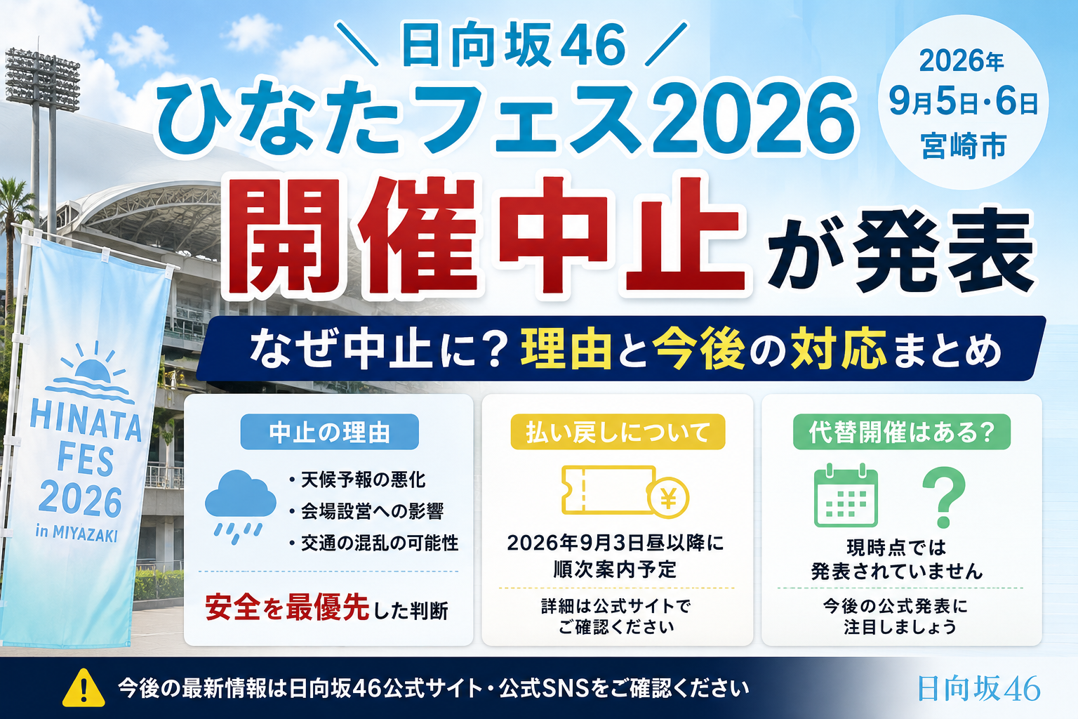 ひなたフェス2026が開催中止 なぜ?天候・交通への影響と払い戻し情報を解説 1b6ffc48 0bae 4458 91d2 4ba2ae85bfc1