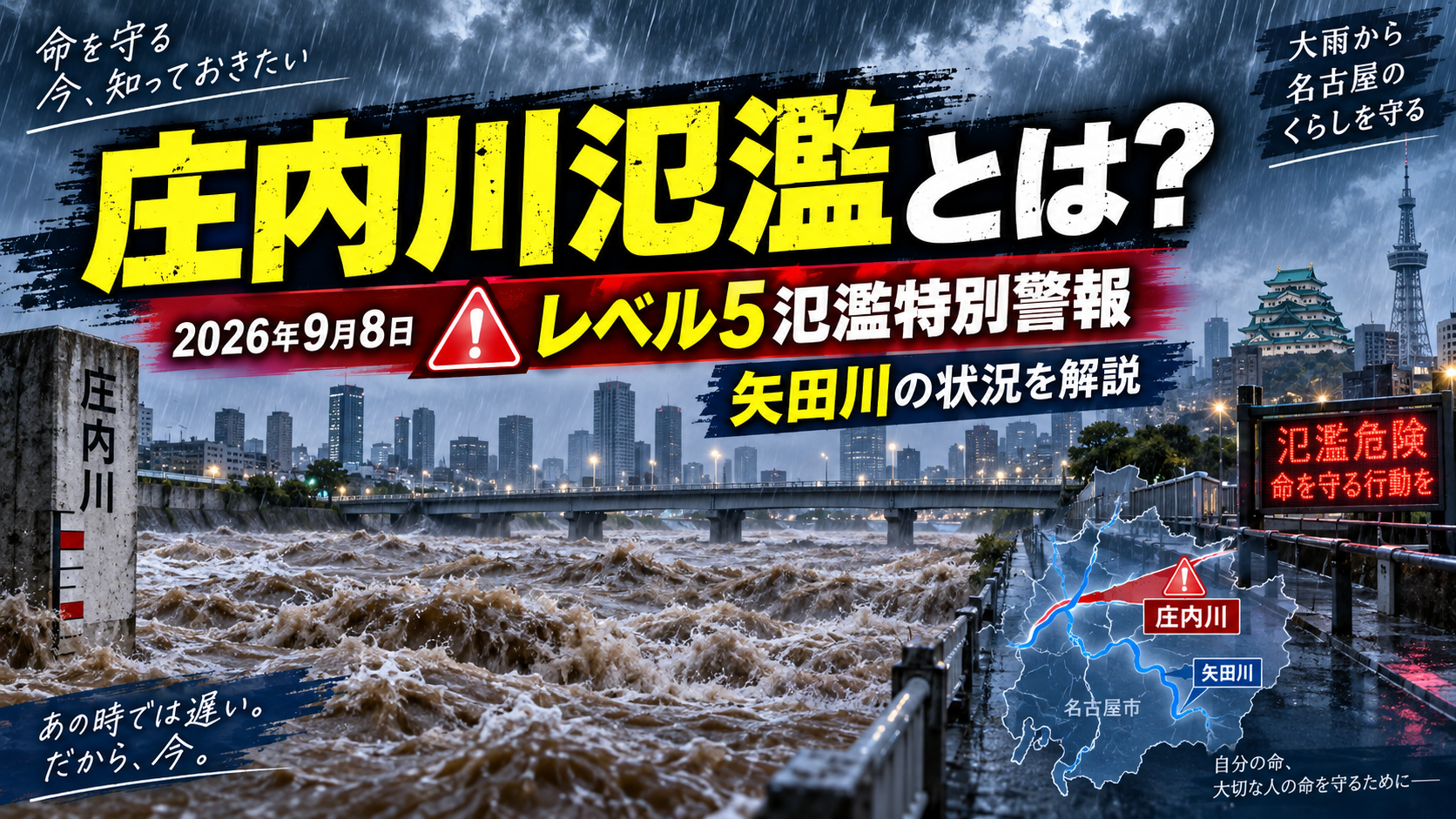 庄内川氾濫とは?2026年9月8日のレベル5氾濫特別警報と矢田川の状況を解説 Cb3c8611 Ffcc 4688 B987 87af1c82e360