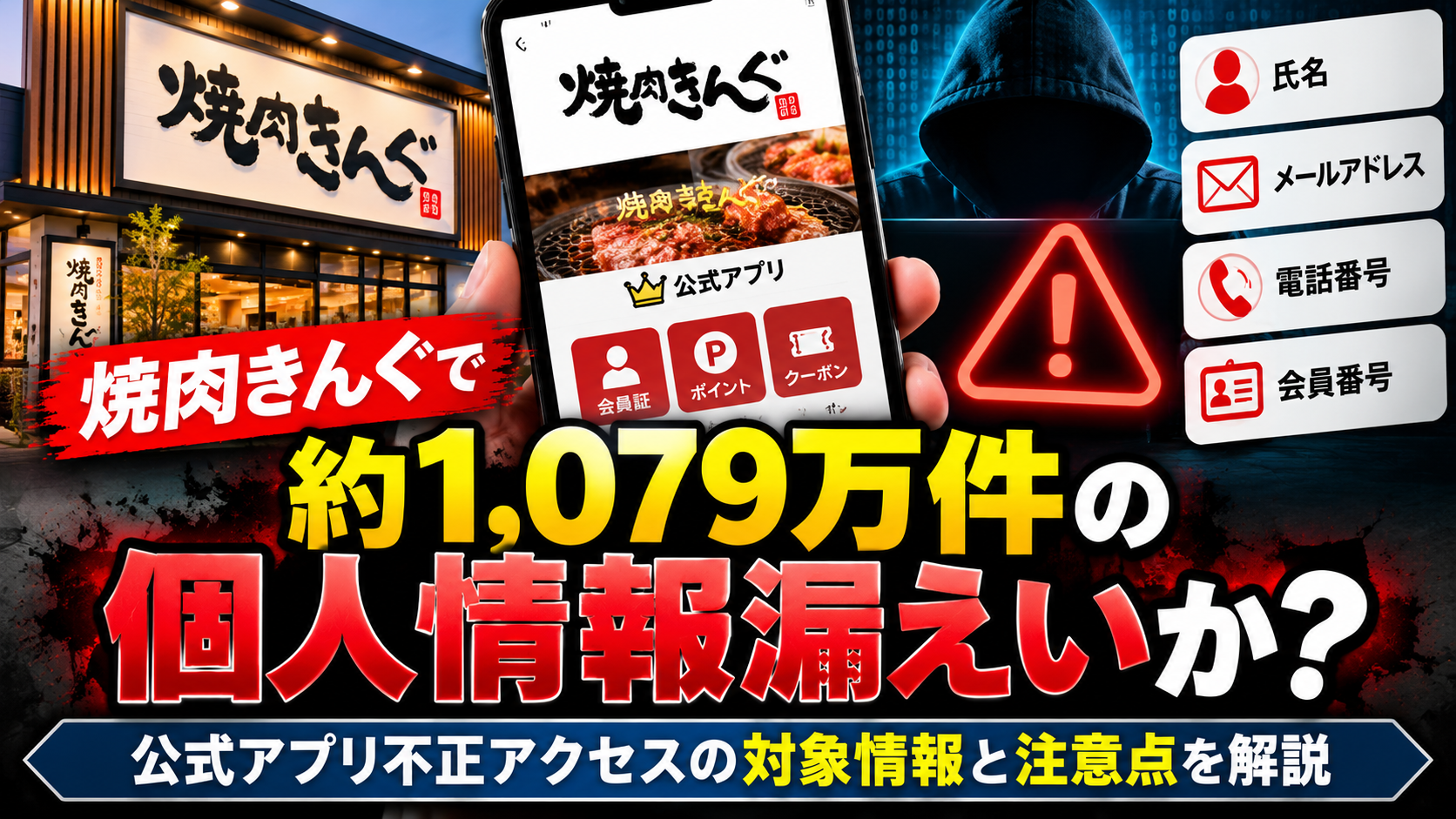 焼肉きんぐで約1,079万件の個人情報漏えいか?公式アプリ不正アクセスの対象情報と注意点を解説 F76df7c4 Ddd8 4586 Adaa 2b6826a43a11